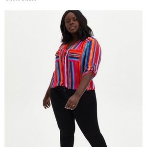 Torrid Harper Georgette 3/4 Sleeve Blouse 3x NWT